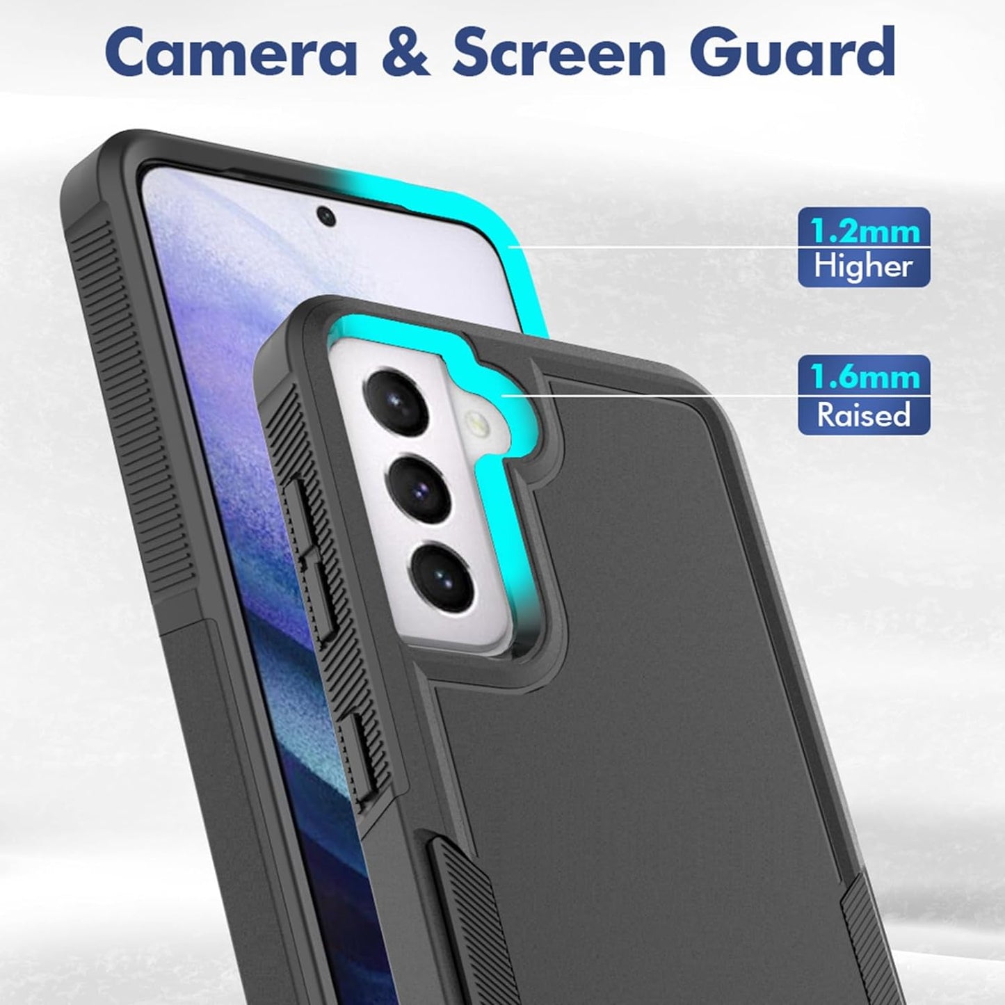 For Samsung Galaxy S21 Case: Dual Layer Protective Heavy Duty Cell Phone Cover Shockproof Rugged with Screen Protector - Military Protection Bumper Tough - Samsung Galaxy S21 5G 2021, 6.2 Inch, Black  Jinxian Co., Ltd.   