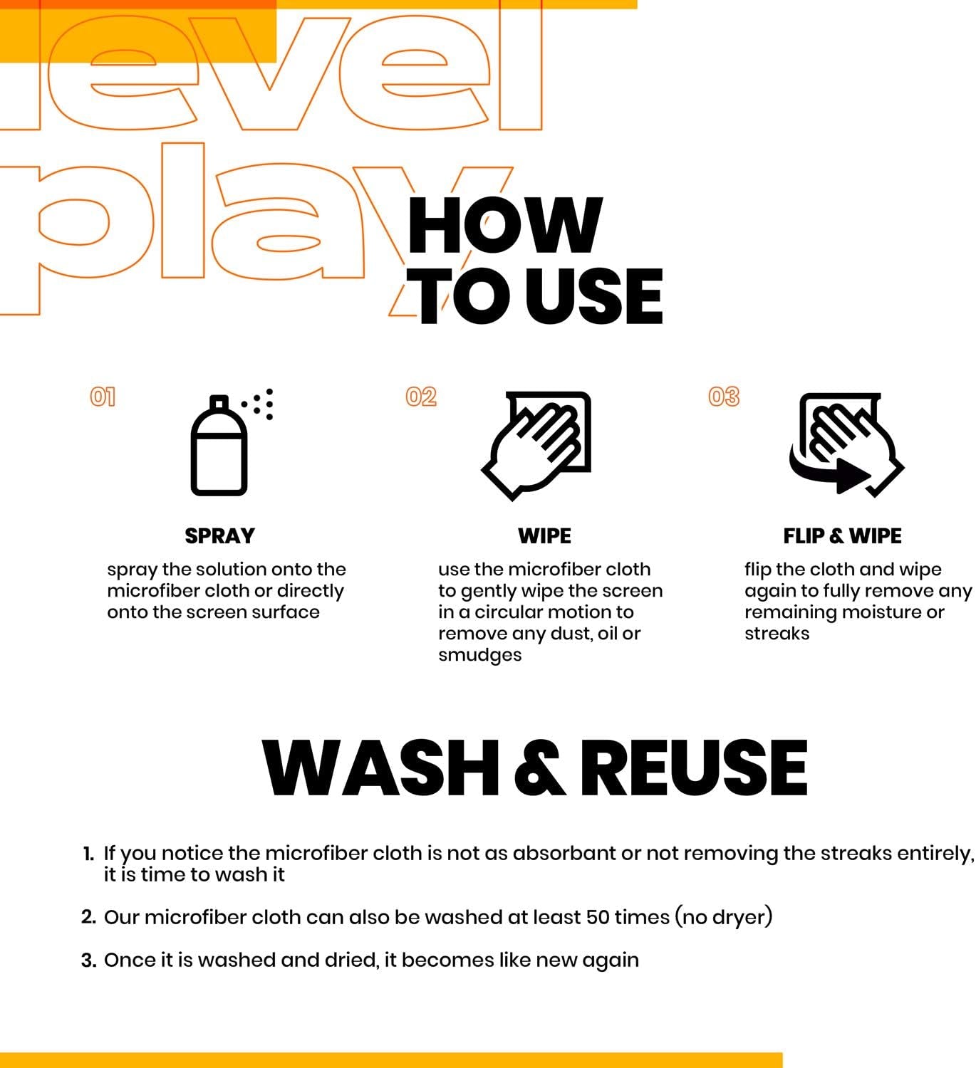 Screen Cleaner Spray (0.8Oz) - Iphone Cleaner, Cleaner Spray for Laptop, Computer, Macbook, Ipad, Tablet, Lens Cleaner, Eyeglass Cleaner Kit | Alcohol-Free | Microfiber Cloth Wipes  Levelplay   