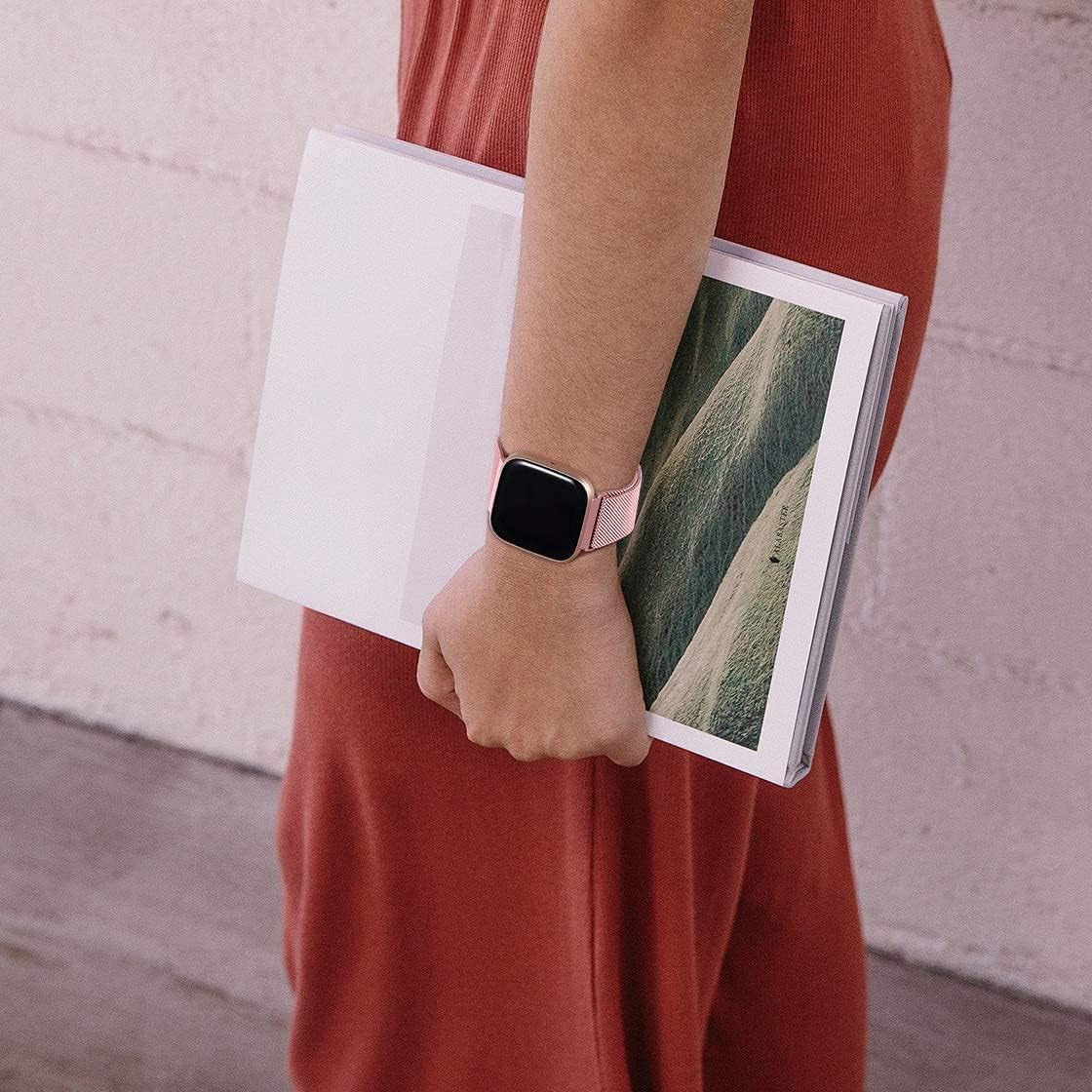 ZWGKKYGYH Compatible with Fitbit Versa 2 Bands for Women Men, Stainless Steel Metal Mesh Replacement Band Accessories Bracelet Strap with Magnet Lock for Fitbit Versa/Versa Lite SE…  ZWGKKYGYH   