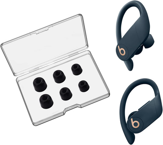 SEICHYGO Memory Foam Ear Tips for Beats Powerbeats Pro/Beats Powerbeats 2 & 3, Anti-Slip Replacement Ear Tip, No Silicone Eartips Pain, with Storage Box & Fit Charging Case, 3 Pairs (S/M/L, Black)  SEICHYGO   