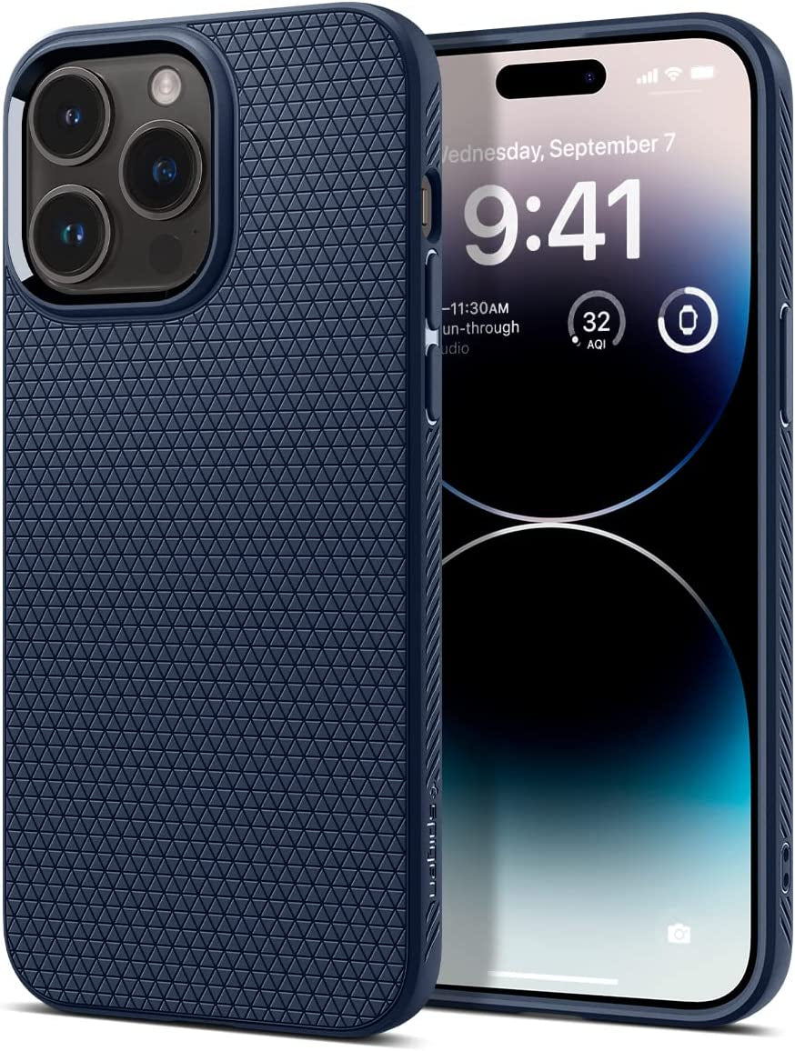 Spigen Liquid Air Armor Designed for Iphone 14 Pro Max Case (2022) - Matte Black  Spigen Navy Blue  