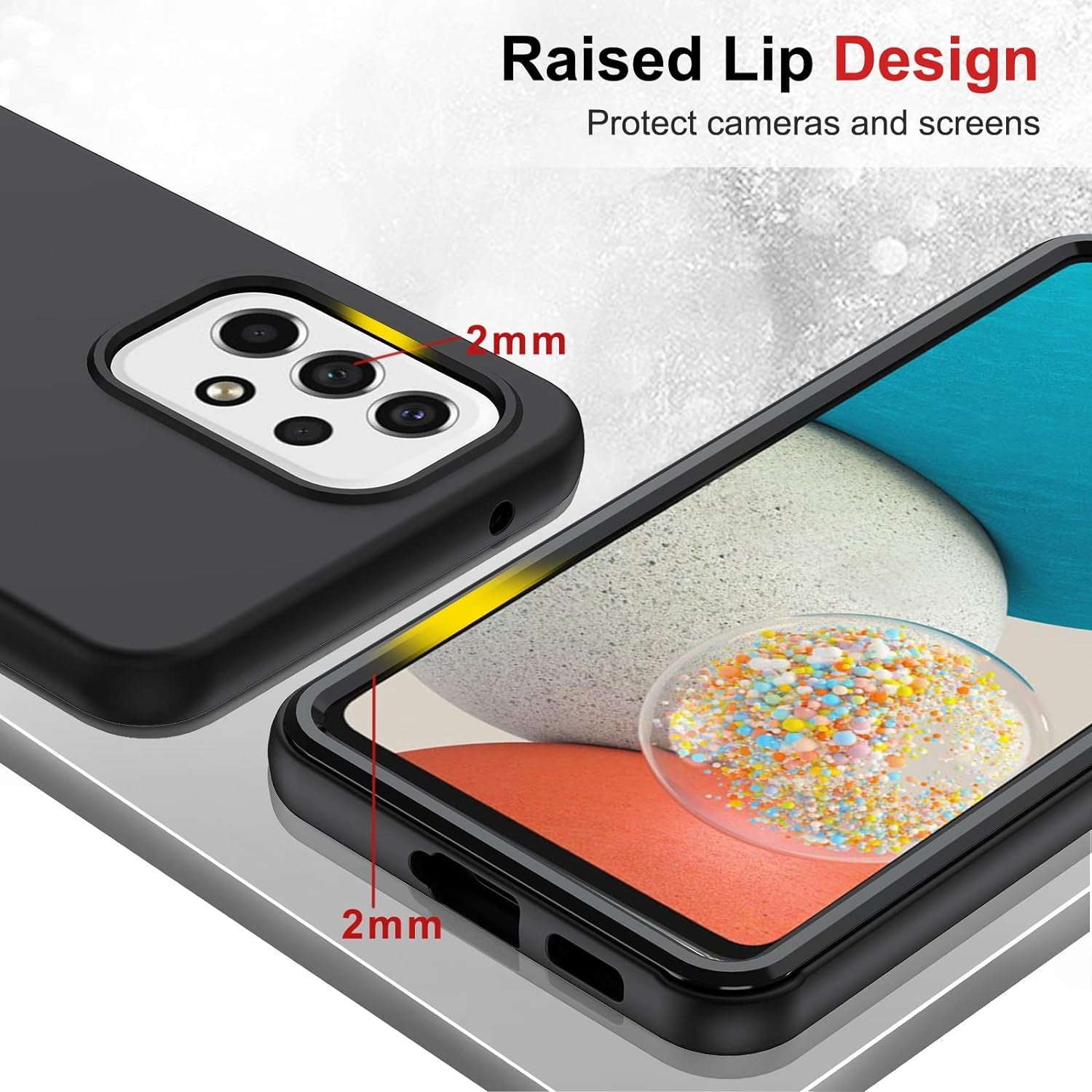 Leyi for Samsung A53 5G Case, Samsung Galaxy A53 5G Case with [2 X Tempered Glass Screen Protector], Full-Body Shockproof Soft Liquid Silicone Protective Phone Cover Case for Samsung A53, Black  LeYi   