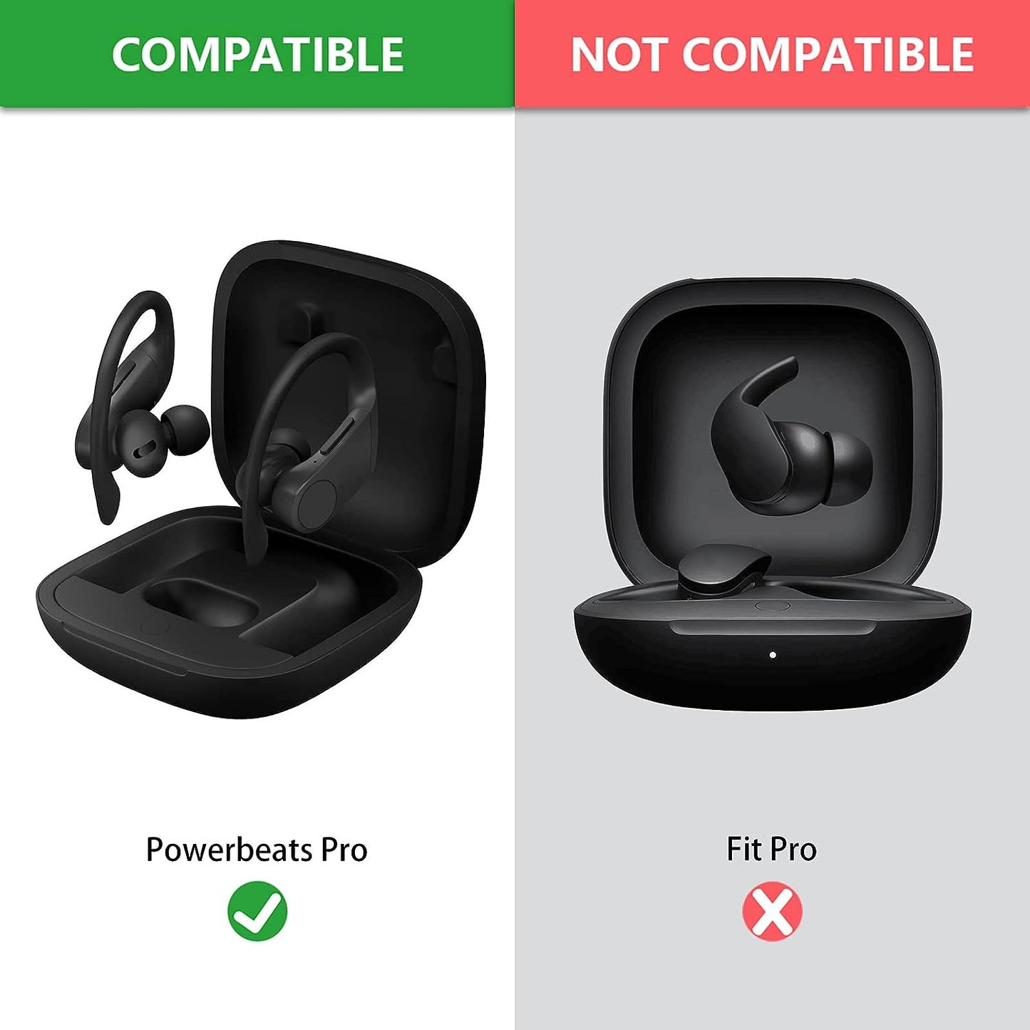 Geekria PC Case Cover Compatible with Beats Powerbeats Pro True Wireless Earbuds, Earphones Skin Cover, Protective Carrying Case with Keychain Hook, Charging Port Accessible (Marble Black)  Geekria   