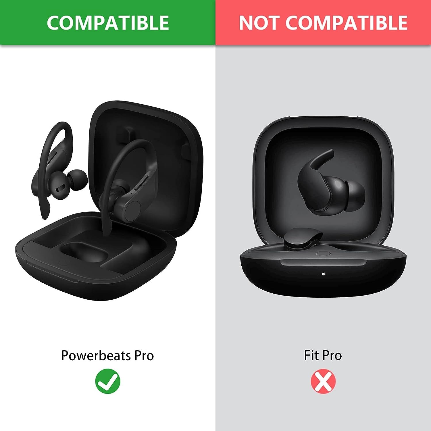 Geekria PC Case Cover Compatible with Beats Powerbeats Pro True Wireless Earbuds, Earphones Skin Cover, Protective Carrying Case with Keychain Hook, Charging Port Accessible (Marble Black)  Geekria   