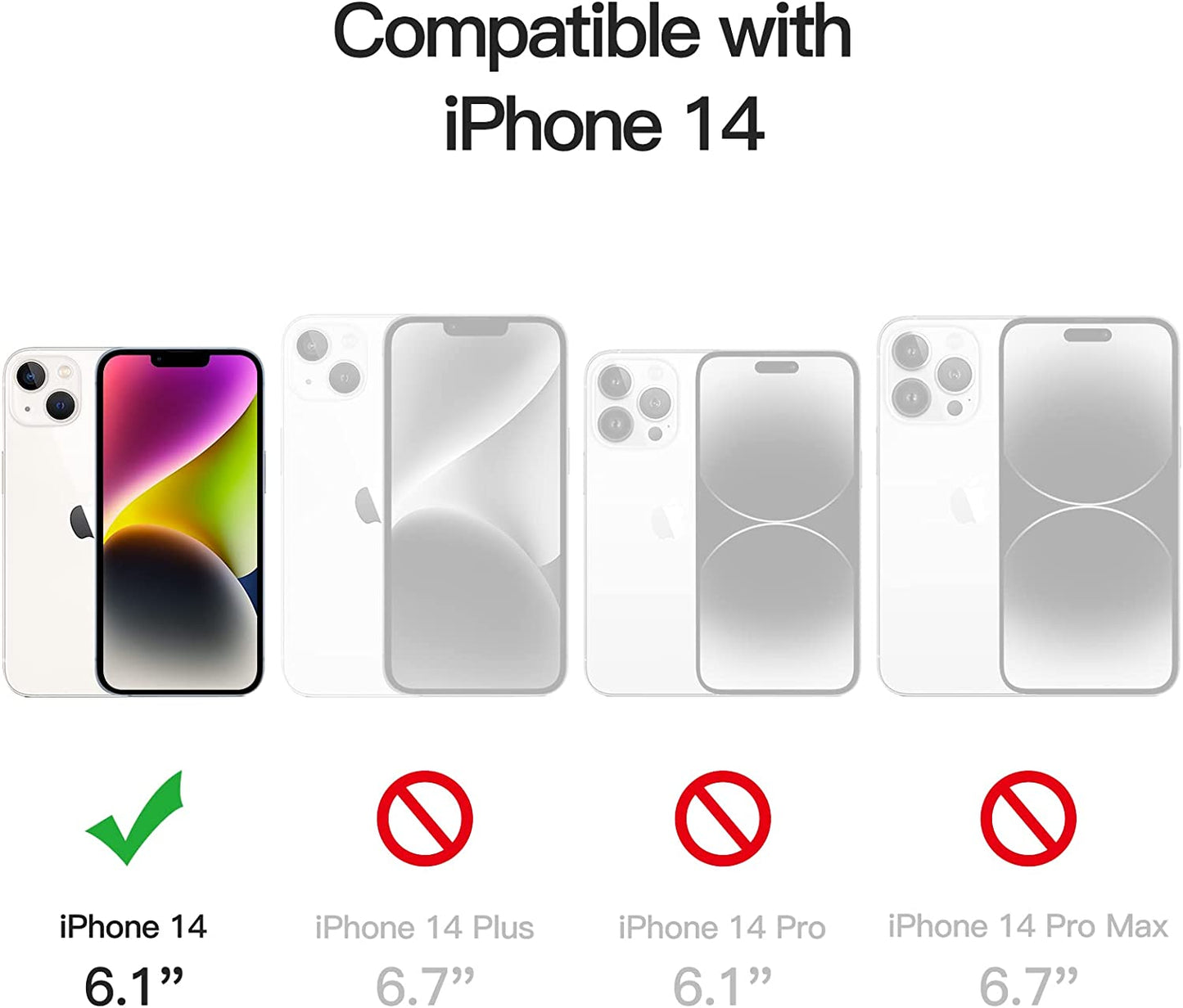 Jetech 3 in 1 Case for Iphone 14 6.1-Inch, with 2-Pack Screen Protector and 2-Pack Camera Lens Protector, Full Coverage Tempered Glass Film, Shockproof Bumper Phone Cover (Black)  JETech   