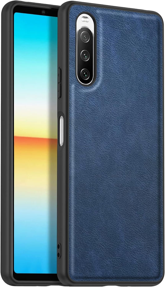 XD Designs Slim Case for Sony Xperia 1 IV, Thin Leather Business Vintage Non-Slip Soft Grip Shockproof Protective Phone Cover Cases for Sony Xperia 1 Iv,Blue  XD Designs   