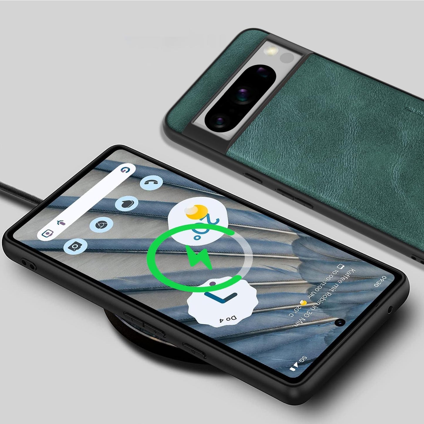 X-Level Google Pixel 8 Pro Case, Thin Slim Premium PU Leather Soft TPU Bumper Shockproof Protective Phone Cover for Google Pixel 8 Pro 2023 (Green)  X-level   