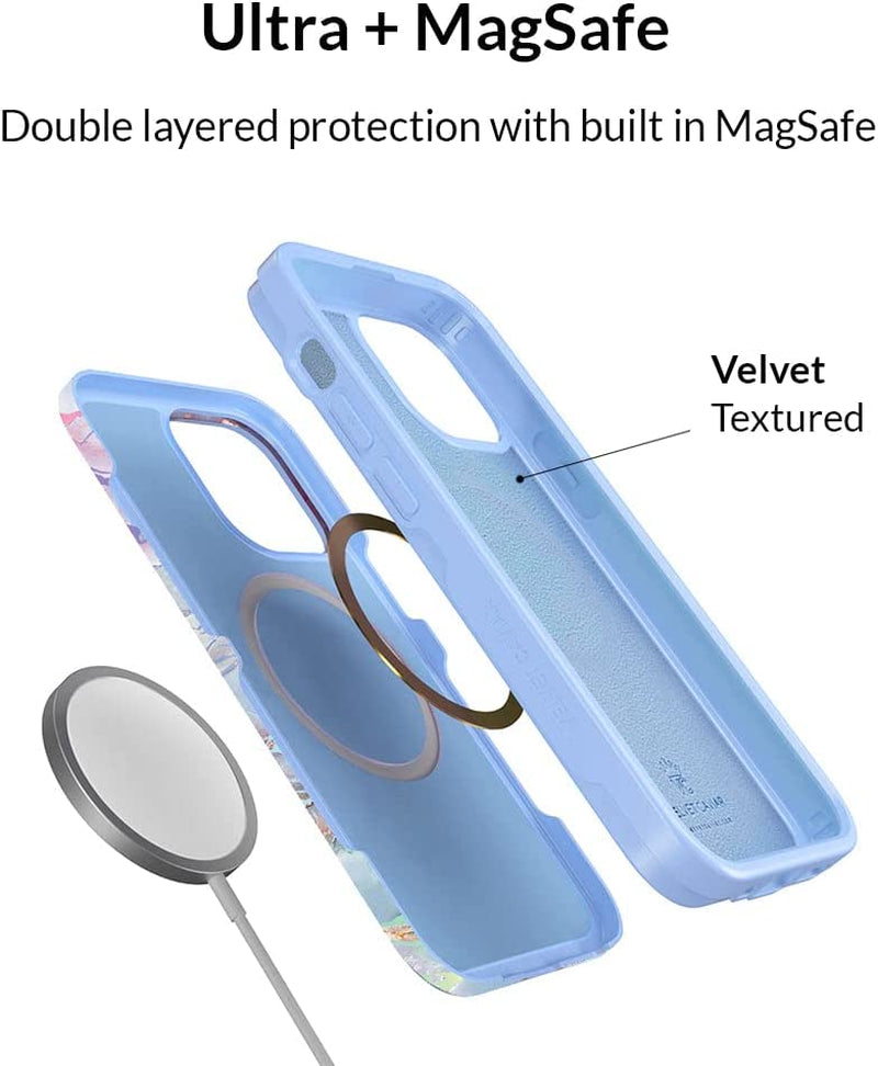 Velvet Caviar Designed for Iphone 14 Case for Women [10Ft Drop Tested] Compatible with Magsafe - Cute Magnetic Phone Cover - Protective Microfiber Lining (Holographic Blue Marble)  Velvet Caviar   