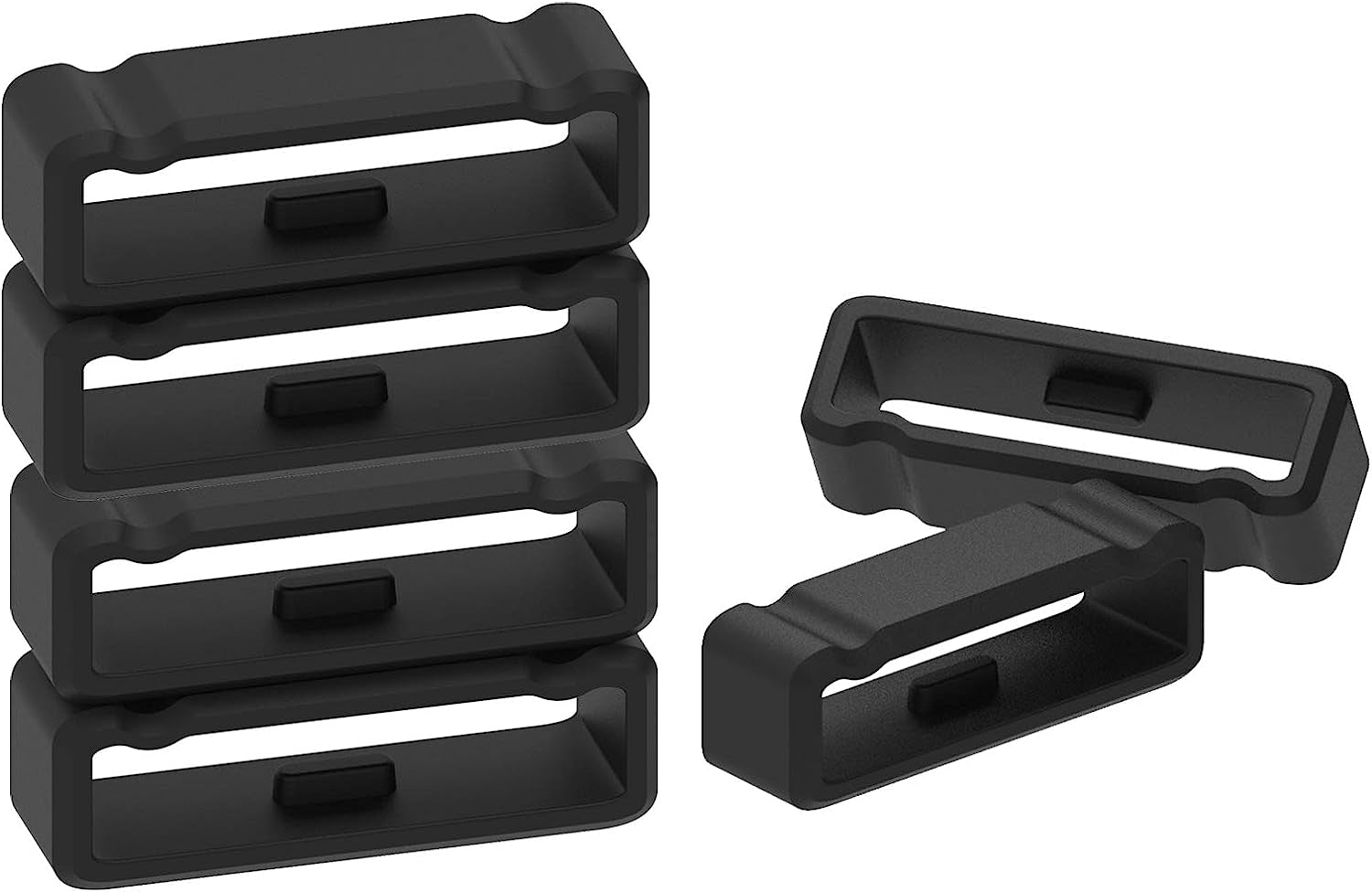 E ECSEM 6PCS Silicone Replacement Watch Band Loop Holder Keeper for 14Mm, 16Mm, 18Mm, 20Mm, 21Mm, 22Mm, 24Mm, 26Mm, 28Mm, 30Mm Fastener Rings Secure Rings Connector Band Loop Keeper  E ECSEM   