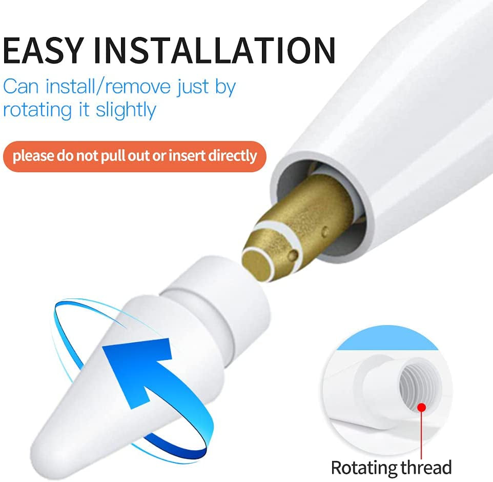 Replacement Tips Compatible with Apple Pencil 2 Gen Ipad Pro Pencil - Ipencil Nib for Ipad Pencil 1 St/ 2 Gen White 4 Pack  AWINNER   