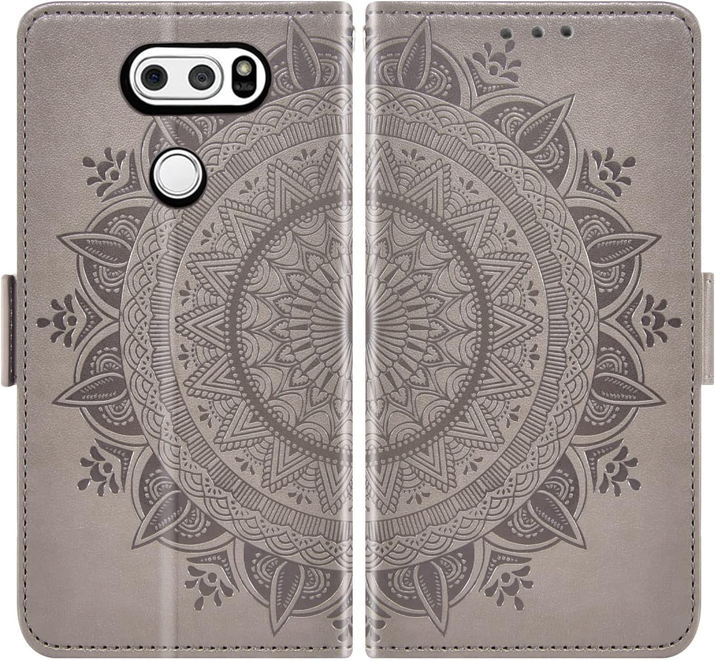 Asuwish Compatible with LG V35 Thinq V30 plus Wallet Case and Tempered Glass Screen Protector Credit Card Holder Flip Wrist Strap Cell Phone Cover for LGV30 LGV35 LG30 LG35 V 30 35 V30+ V30S H931 Grey  Asuwish   