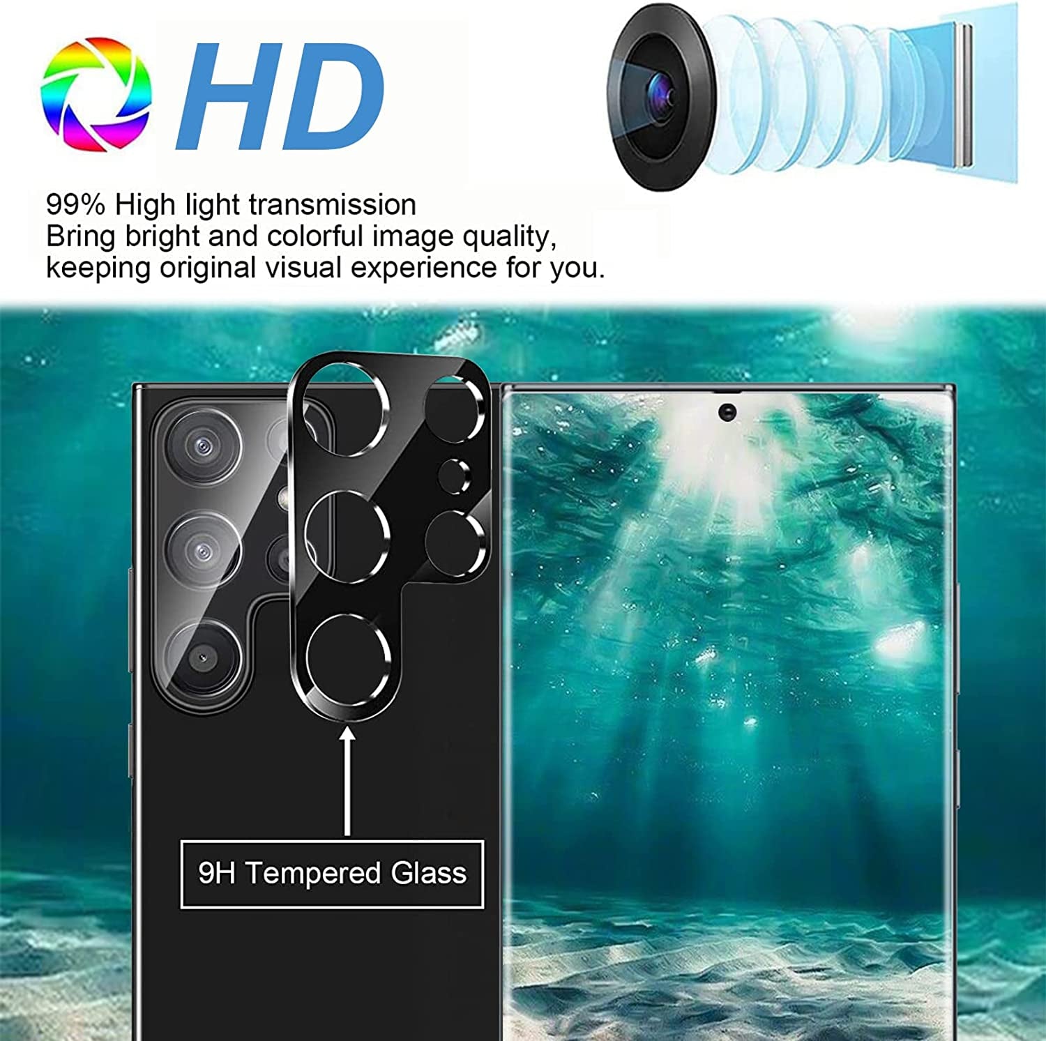 [2+2 Pack] Galaxy S22 Ultra Privacy Screen Protector, 9H Tempered Glass, Ultrasonic Fingerprint Support, 3D Curved, HD Clear Anti-Spy Film for Samsung S22 Ultra 5G Glass Screen Protector  Samcorn   