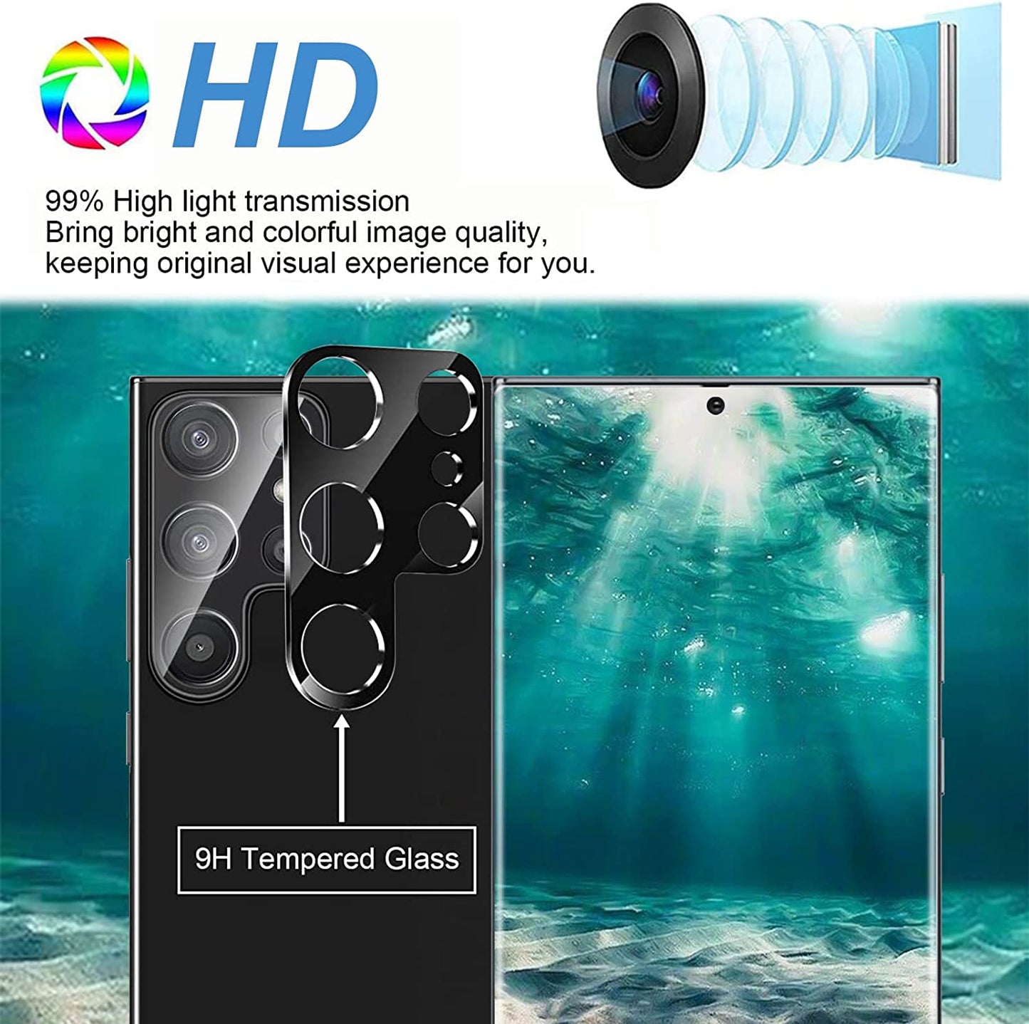 Arshek [2+2 Pack] Galaxy S22 Ultra Privacy Screen Protector, 9H Tempered Glass, Ultrasonic Fingerprint Support, 3D Curved, HD Clear Anti-Spy Film for Samsung S22 Ultra 5G Glass Screen Protector  Arshek   