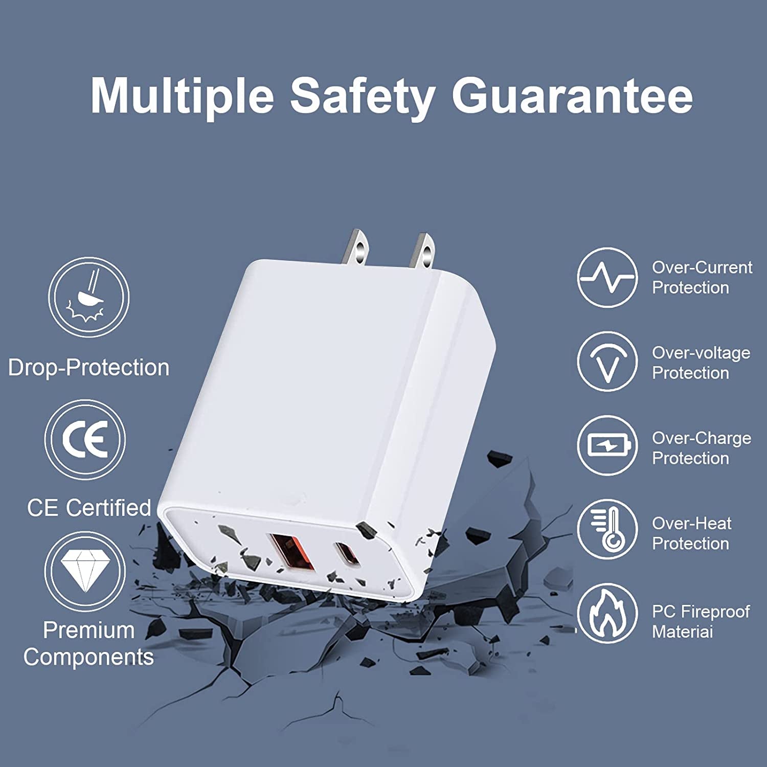 [Apple Mfi Certified] Iphone Fast Charger,2Pack 20W Dual Port PD3.0 USB-C + USB-A Power Delivery Wall Charger Block Plug for Iphone 14/13/13Pro Max/12 Mini/12 Pro Max/11/Xs/Xr/X/8,Ipad,Airpods Pro Max  Shenzhen Xihuida Electronics Co., Ltd   