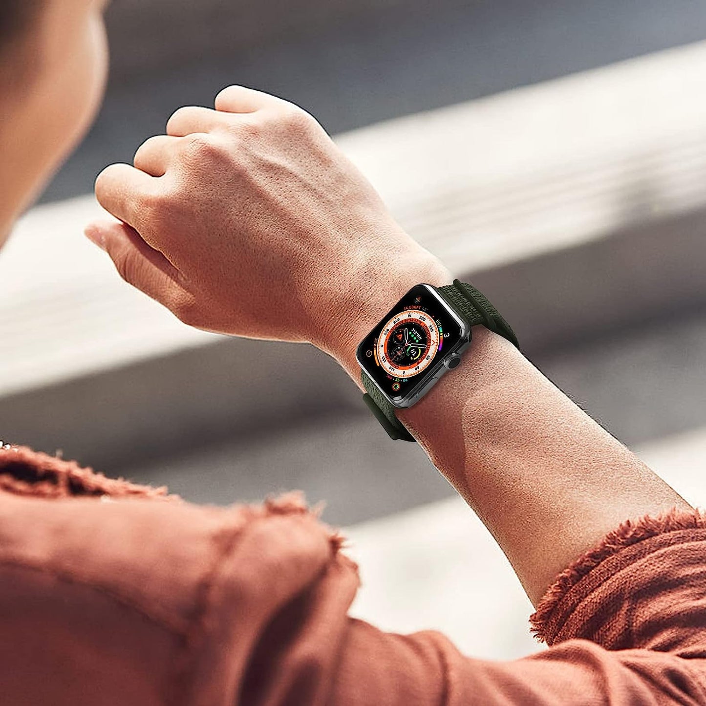 GZ GZHISY Sport Loop Nylon Band Compatible with Apple Watch Band 38Mm 40Mm 41Mm 42Mm 44Mm 45Mm 49Mm Ultra Iwatch Series 8 7 6 SE 5 4 3 2 1 Strap, Fit for Iphone Watch Band Women Men Stretchy Elastic Braided Weave Replacement Wristband Breathable  GZ GZHISY   