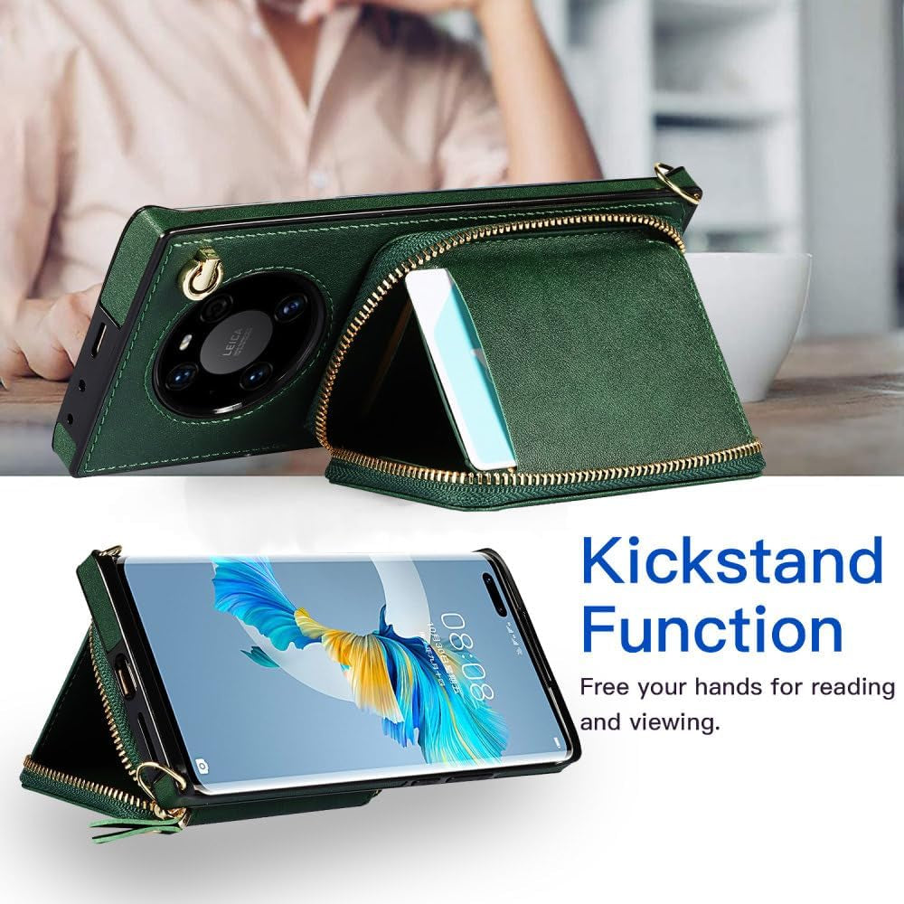 YOGISU Wallet Case for Huawei P30 P40 Pro plus Lite Mate 40 30 20 Pro Lite Backpack-Type Mobile Phone Cover Card,Rose Gold,For Huawei P30  YOGISU   