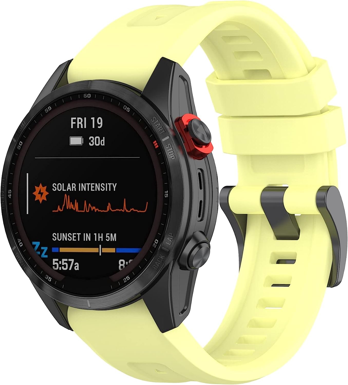 Compatible with Garmin Fenix 7S/Fenix 6S/Fenix 5S Bands, Quick Release Silicone Replacement Watch Bands Wristbands Bracelet Straps for Garmin Instinct 2S/7S Sapphire Solar  Bangyee Yellow  