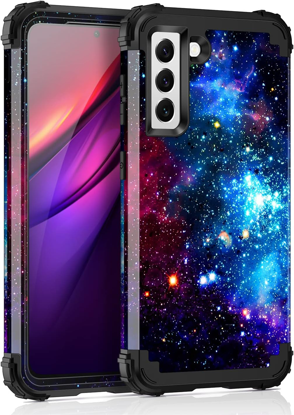 Casetego Compatible with Galaxy S22 plus 5G Case,Floral Three Layer Heavy Duty Sturdy Shockproof Full Body Protective Cover Case for Samsung Galaxy S22 plus 5G,Butterfly  Casetego Blue Sky  