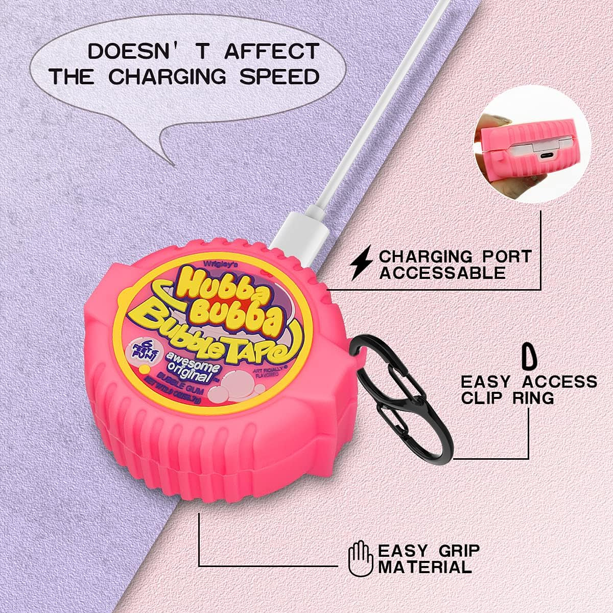 For Galaxy Buds Live/Galaxy Buds Pro Case Cover (2021), AIBEAMER Shockproof Silicone Protective Cute Cover 3D Cartoon Anime Design for Samsung Galaxy Buds 2(2021) Charging Case (Bubble Gum Case)  AIBEAMER   