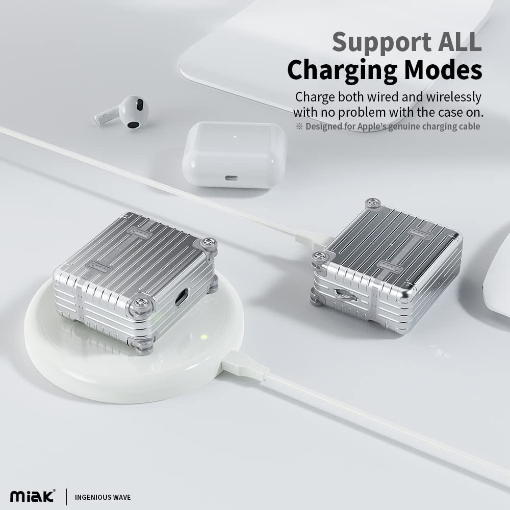 Miak Airpods 3 Case Cover, Protective Cover with Keychain ONLY for Apple Airpods 3Rd Generation, Supports Wireless Charging, Black  miak   