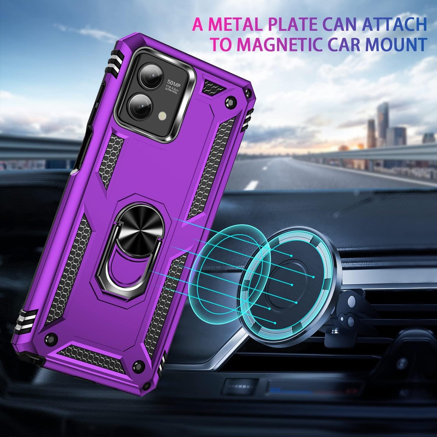 𝟮𝟬𝟮𝟯 𝗡𝗘𝗪 for Moto G Stylus 5G 2023 Case with [2 Packs] Tempered Glass Screen Protector,[Military-Grade] Rugged Full Body Shockproof Case with Kickstand for Motorola Moto G Stylus 5G 2023,Purple  Pevezeda   