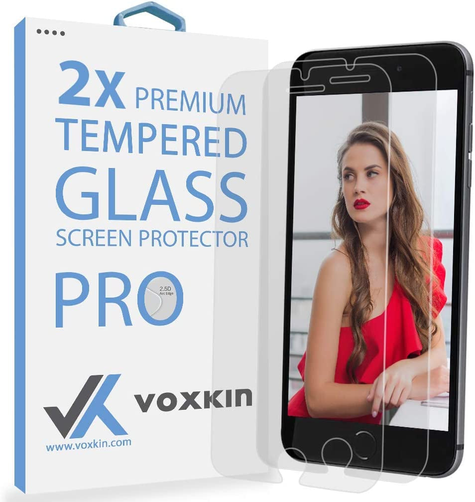 Voxkin [2 Pack - 4.7" Screen] Iphone 6, 6S, 7 and 8 Tempered Glass Screen Protector Shield - 0.33Mm Thick Guard & Protect from Crash - anti Scratch Bubble Free Ultra Resistant & Shatter Proof  Voxkin   