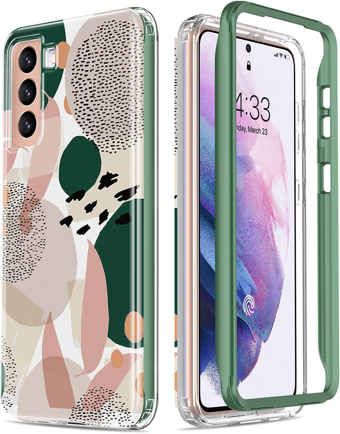 Esdot for Samsung Galaxy S21 Case,Military Grade Passing 21Ft Drop Test,Rugged Cover with Fashionable Designs for Women Girls,Shockproof Protective Phone Case for Galaxy S21 6.2" Flower Garden  Esdot Abstract Painting  