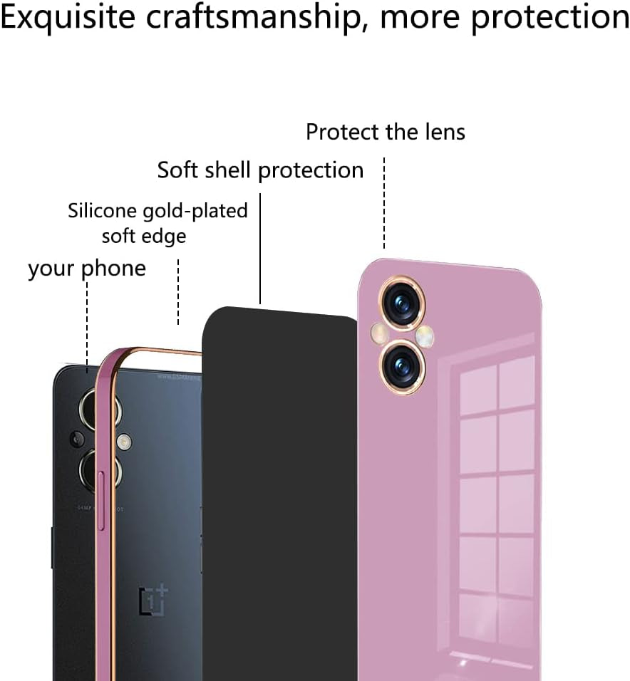 Wousunly Compatible with Oneplus Nord N20 5G Case Silicone Pink, Plating Phone Oneplus Nord N20 5G Case Shockproof Thin and Soft Cover (Purple)  Wousunly   