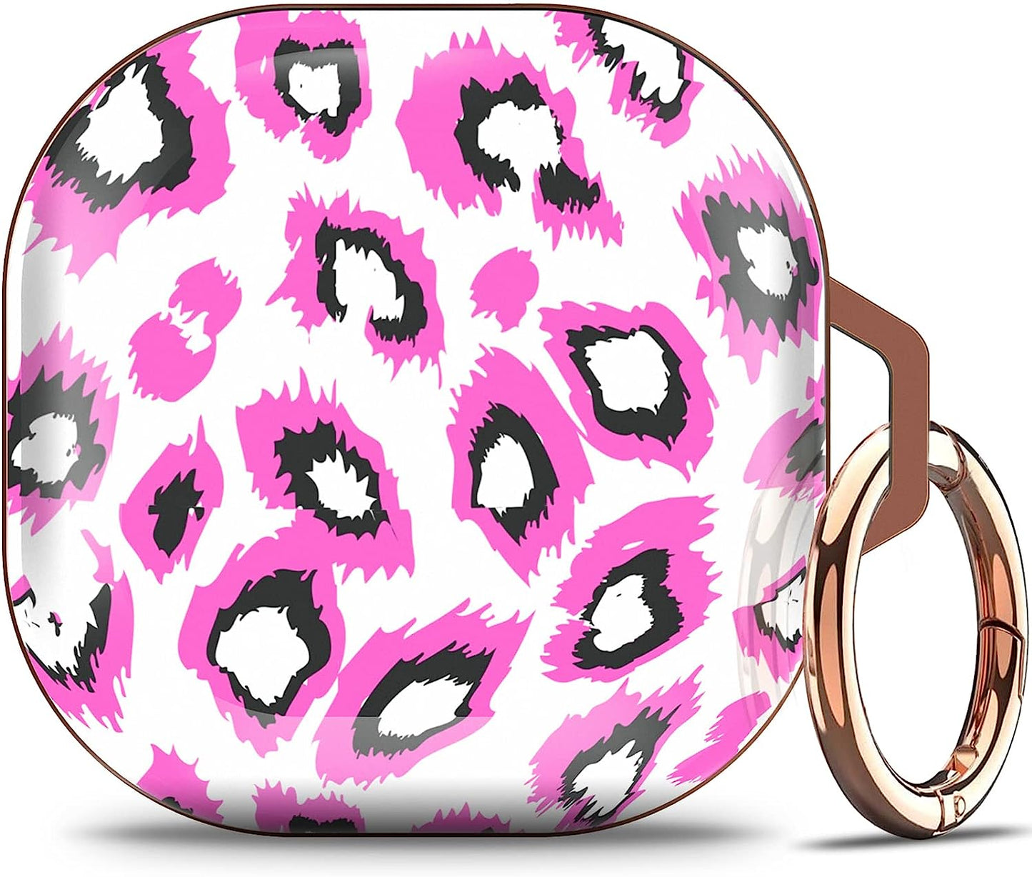 Happypapa Case for Samsung Galaxy Buds2 Pro (2022)/ Galaxy Buds 2 (2021)/ Galaxy Buds Pro (2021)/ Galaxy Buds Live (2020) for Women Girls Kids Men Full Protective Case Cover (Flowers Berries)  Happypapa Pink Leopard  