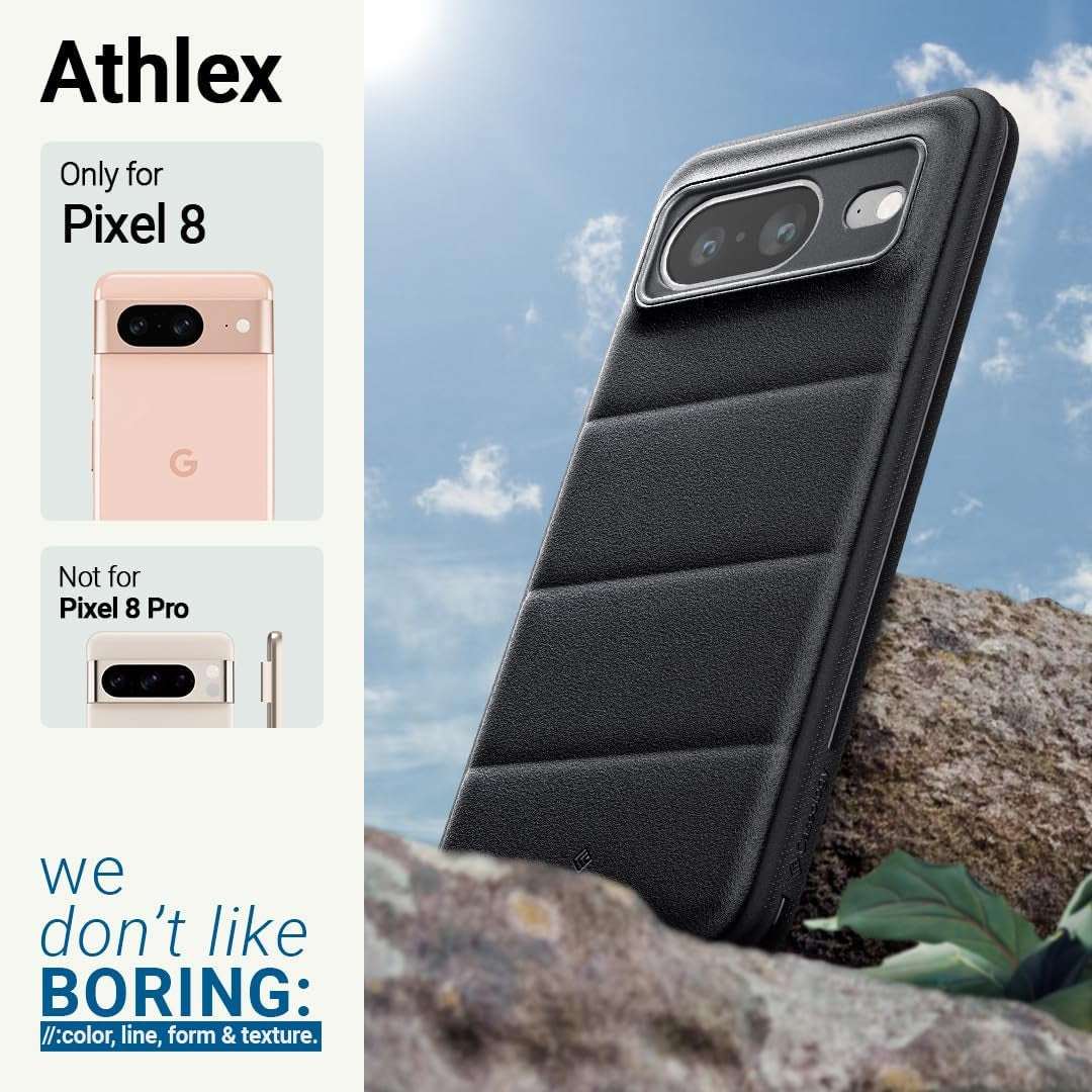 Caseology Athlex Grippable Protective Case Compatible with Google Pixel 8 Case 5G [Military Grade Drop Tested](2023) - Active Black  Caseology   
