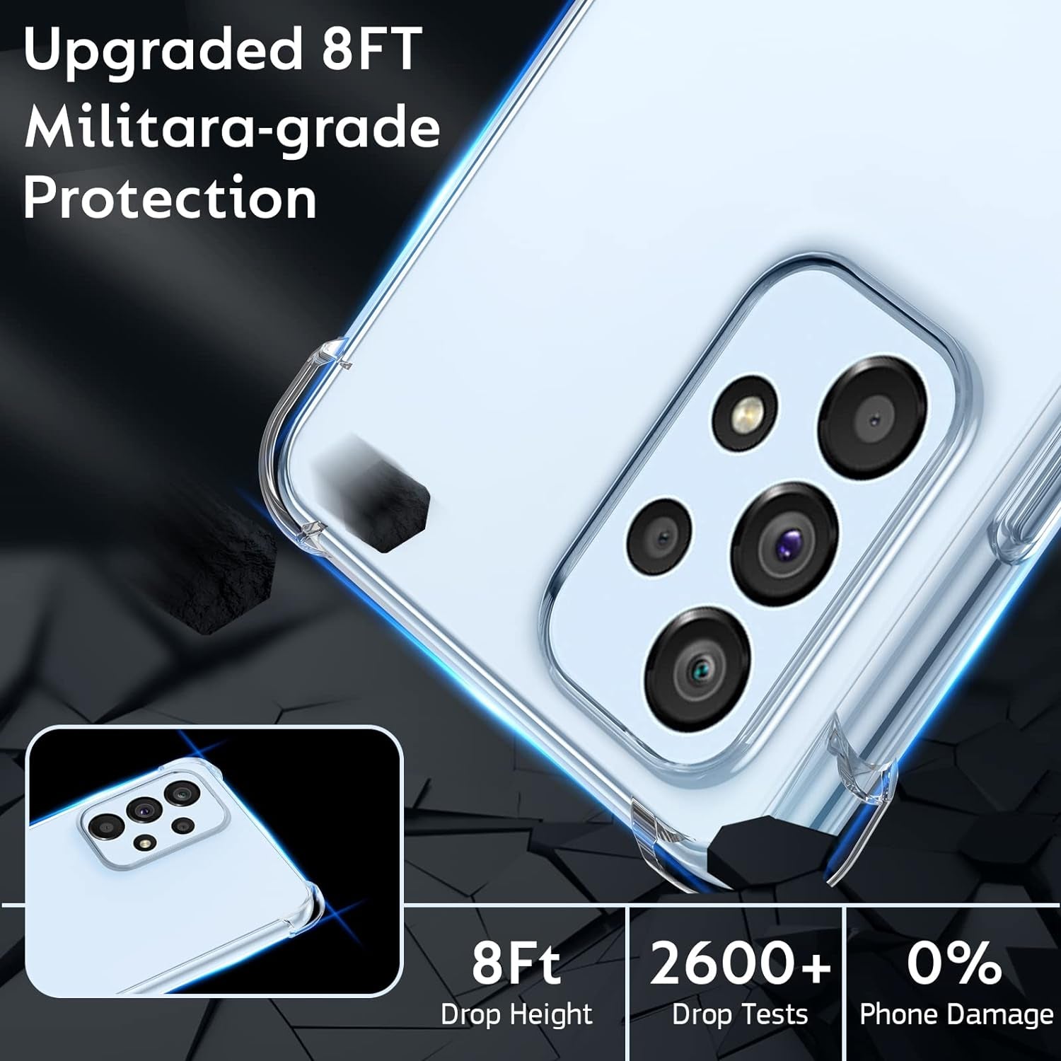 OUBA Galaxy A53 5G Case, Rubber Slim Thin Flexible Clear TPU Shock-Absorbing Corners Anti-Scratches Lightweight Gel Soft Silicone Protective Case Cover for Samsung Galaxy A53 5G - Clear  OUBA   