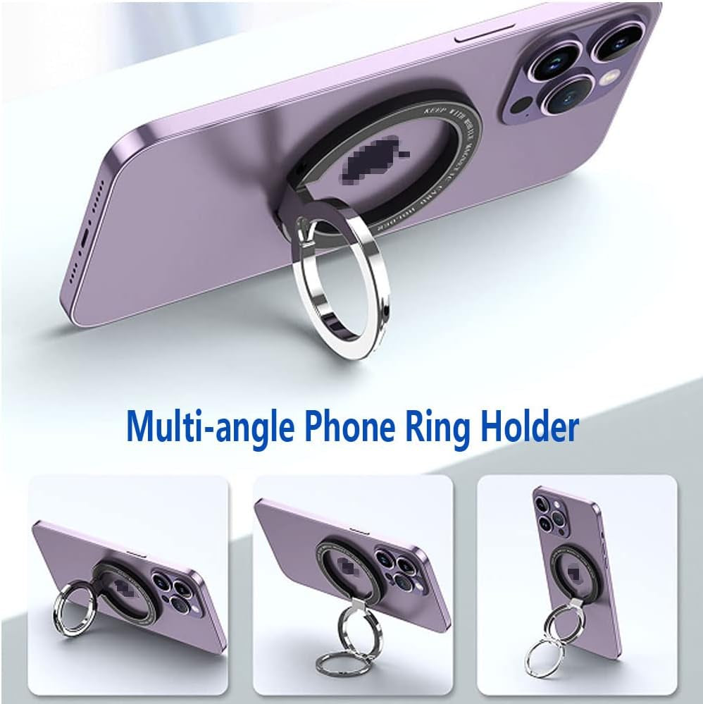 Kinizuxi Dual Ring Phone Ring Holder for Magsafe, Magnetic Finger Phone Ring Stand Holder, Adjustable Magnet Finger Ring Grip Compatible with Iphone 14/13/12 Series  Marrain   