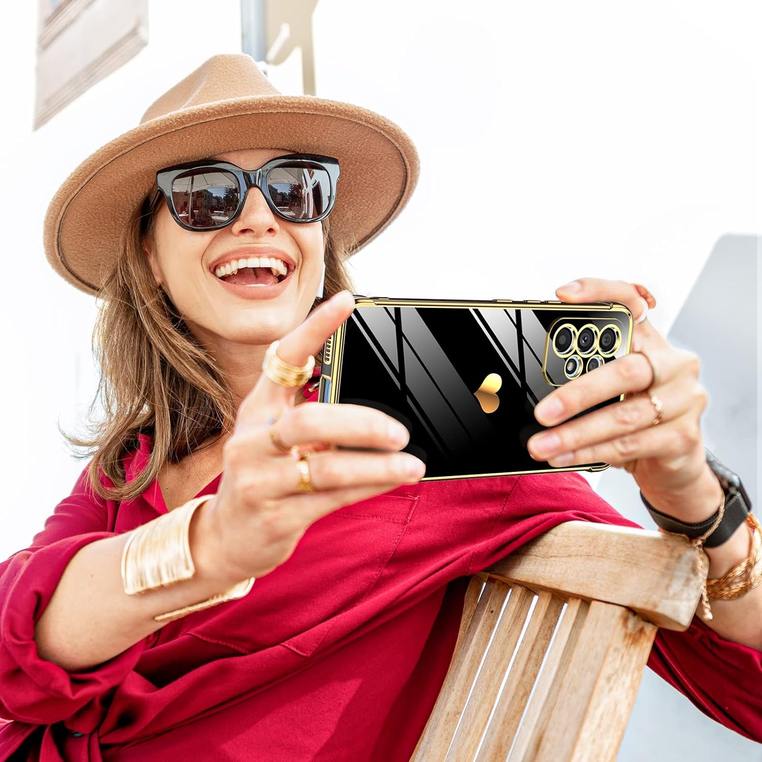 Leyi for Samsung A53 5G Case Galaxy A53 5G Case with Screen Protector [2 Pcs]+ Full Camera Protection, Love Heart Plating Girly Women Cute Luxury Soft TPU Case for Samsung A53 5G, Black  LeYi   