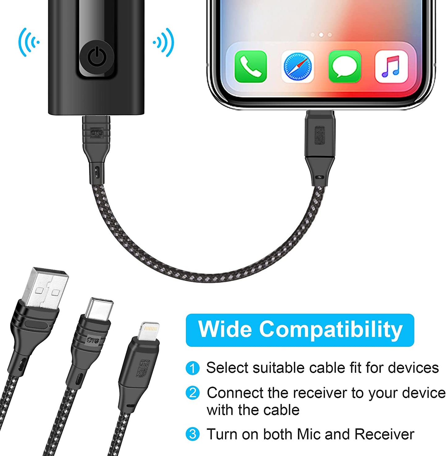 Dual Wireless Lavalier Microphone for Iphone/Android Phones/Dslr Camera/Laptop/Macbook/Gopro/Camcorder, Professional Lapel Mic for Video Recording/Vlogging/Youtube/Podcast/Livestream  GRTPRTS   