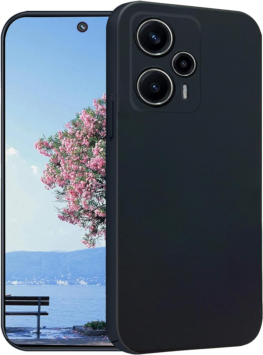 Yarxiawin for Xiaomi Poco F5 Case Shockproof Pink, Xiaomi Poco F5 Phone Case Thin Hard PC Anti-Fingerprint Xiaomi Redmi Note 12 Turbo Cover with Ultimate Delicate Touch Feeling (White)  Yarxiawin Black  