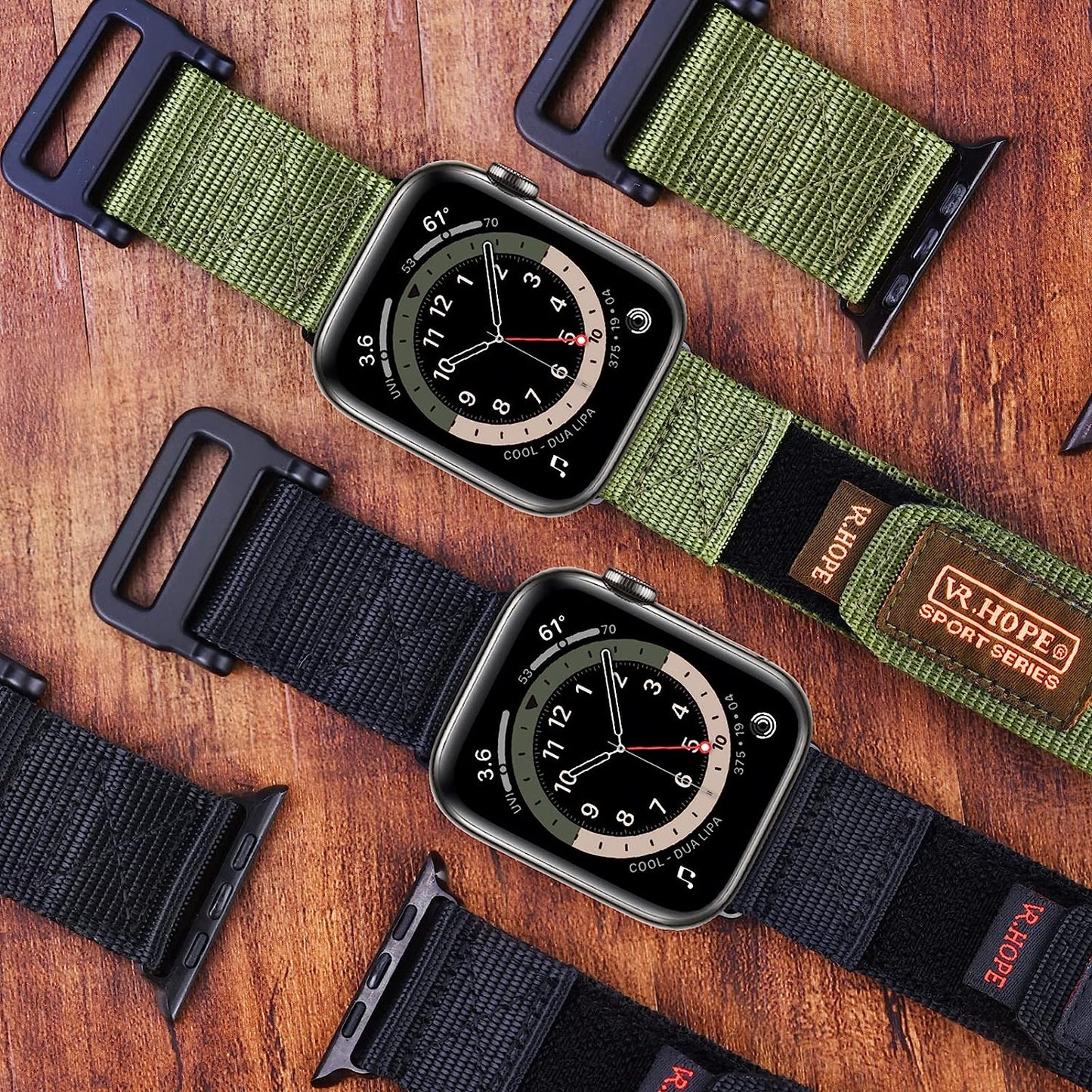 V.R.HOPE Nylon Watch Band Compatible with Apple Watch 42Mm 44Mm 45Mm for Men, Sports Strap Loop Adjustable Replacement Iwatch Bands for Series 8 7 6 5 4 3 2 1 SE  V.R.HOPE   