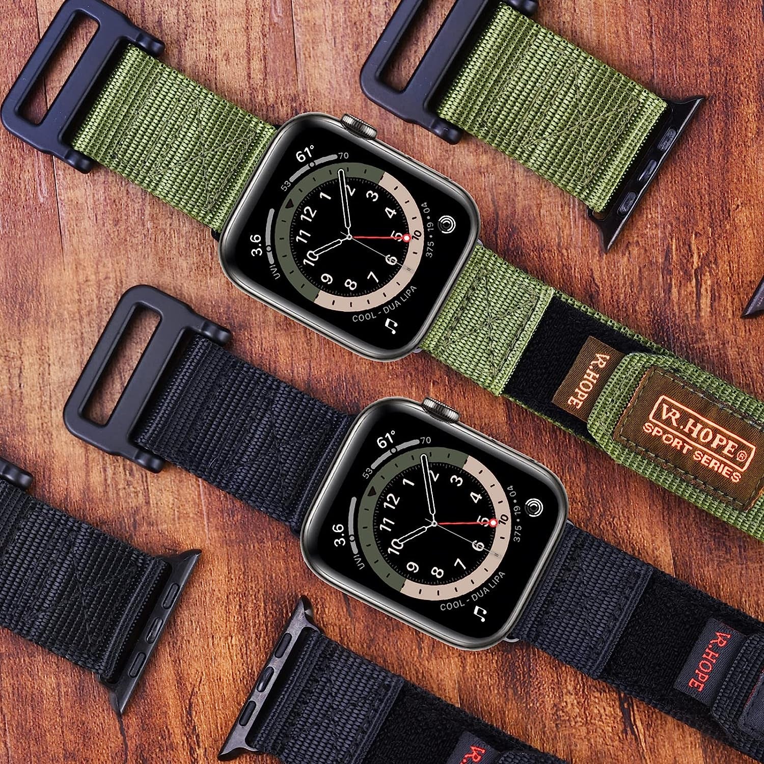 V.R.HOPE Nylon Watch Band Compatible with Apple Watch 42Mm 44Mm 45Mm for Men, Sports Strap Loop Adjustable Replacement Iwatch Bands for Series 8 7 6 5 4 3 2 1 SE  V.R.HOPE   