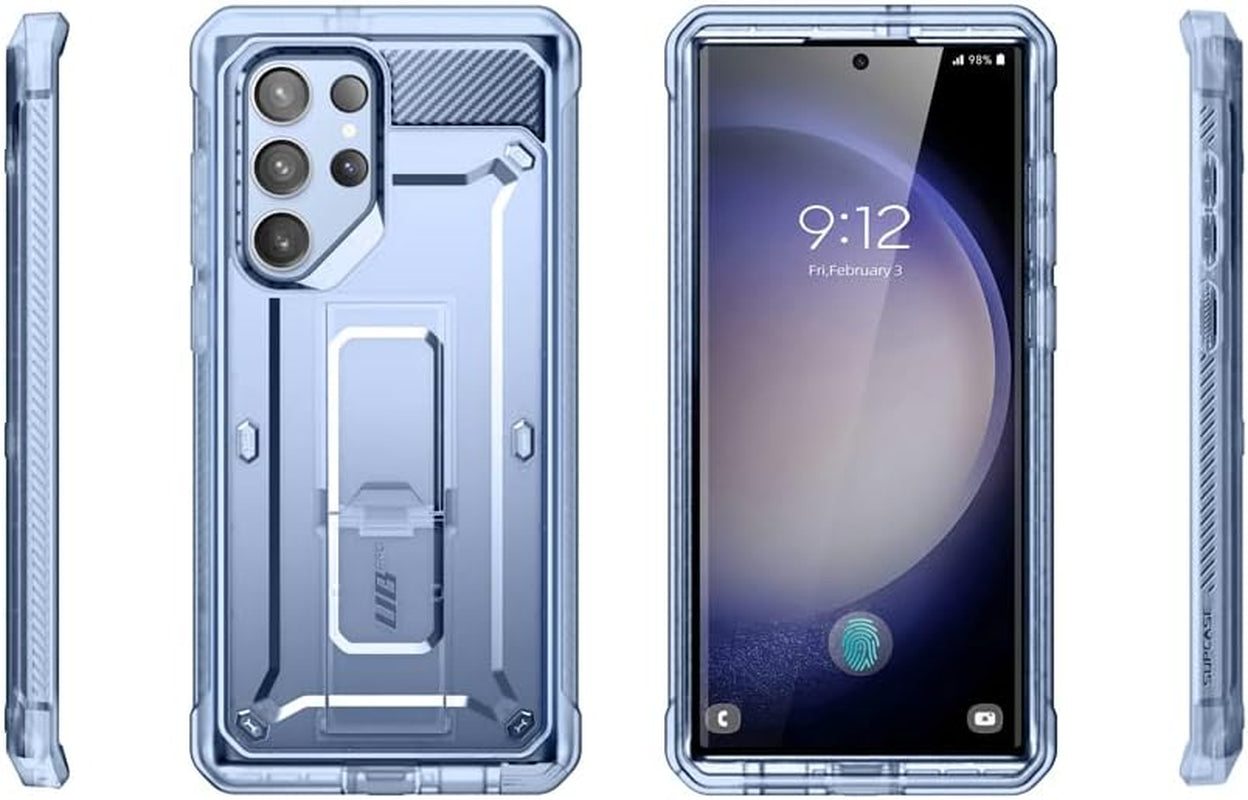 SUPCASE Unicorn Beetle Pro Case for Samsung Galaxy S23 Ultra 5G (2023), [Extra Front Frame] Full-Body Dual Layer Rugged Belt-Clip & Kickstand Case with Built-In Screen Protector (Frostblue)  SUPCASE   