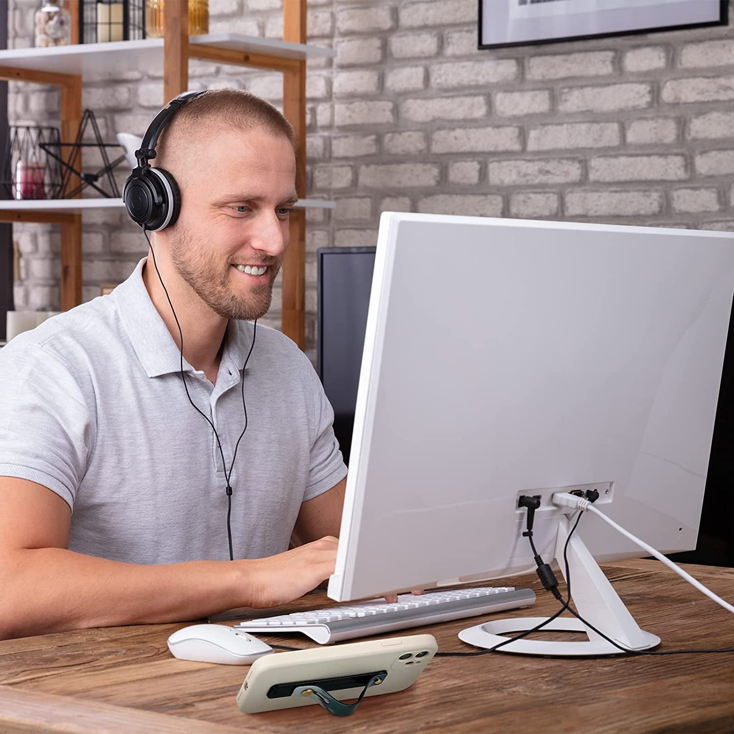 Weewooday 6 Pieces Phone Strap Grip Holder Finger Cell Phone Grip Telescopic Phone Finger Strap Stand Universal Finger Kickstand for Most Smartphones (Tie Dye Colors)  Weewooday   