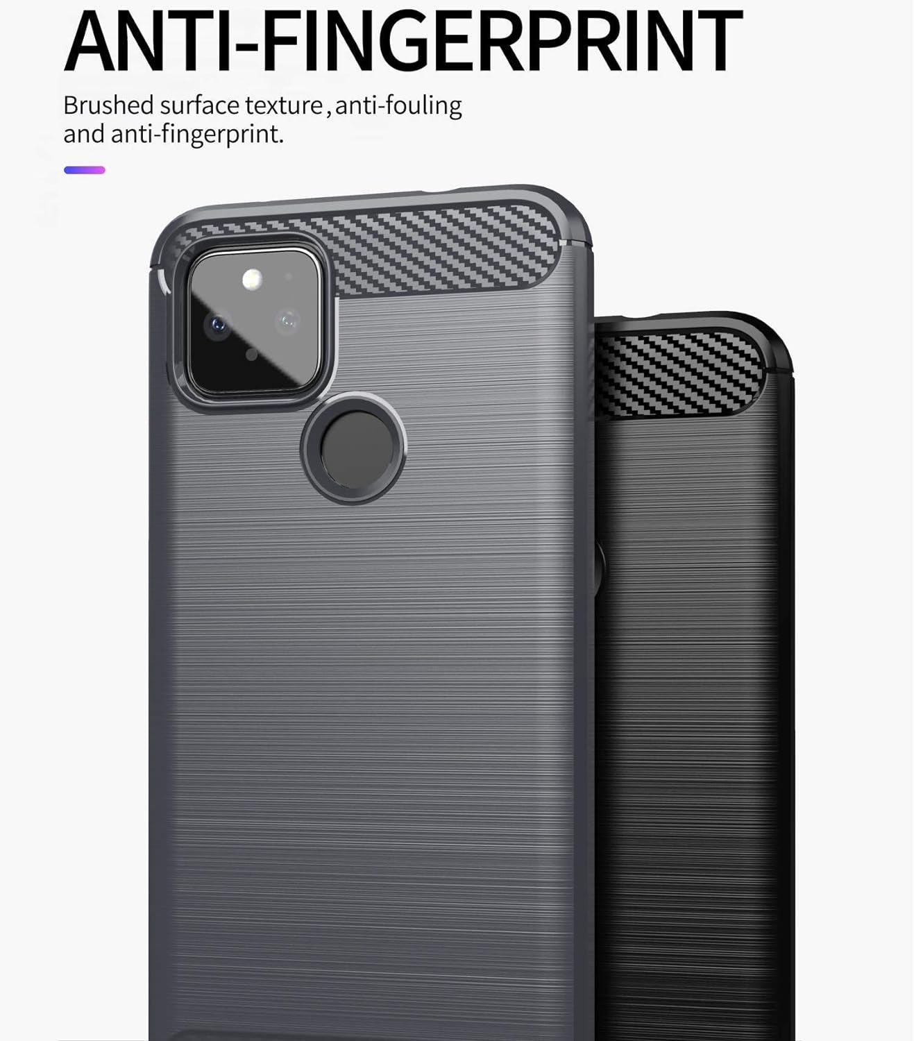 Vultic [Carbon Fiber Case for Google Pixel 4A (5G)(6.2"), Durable [Shock Absorption] Slim TPU Matte Lightweight Bumper Cover (Grey)  Vultic   