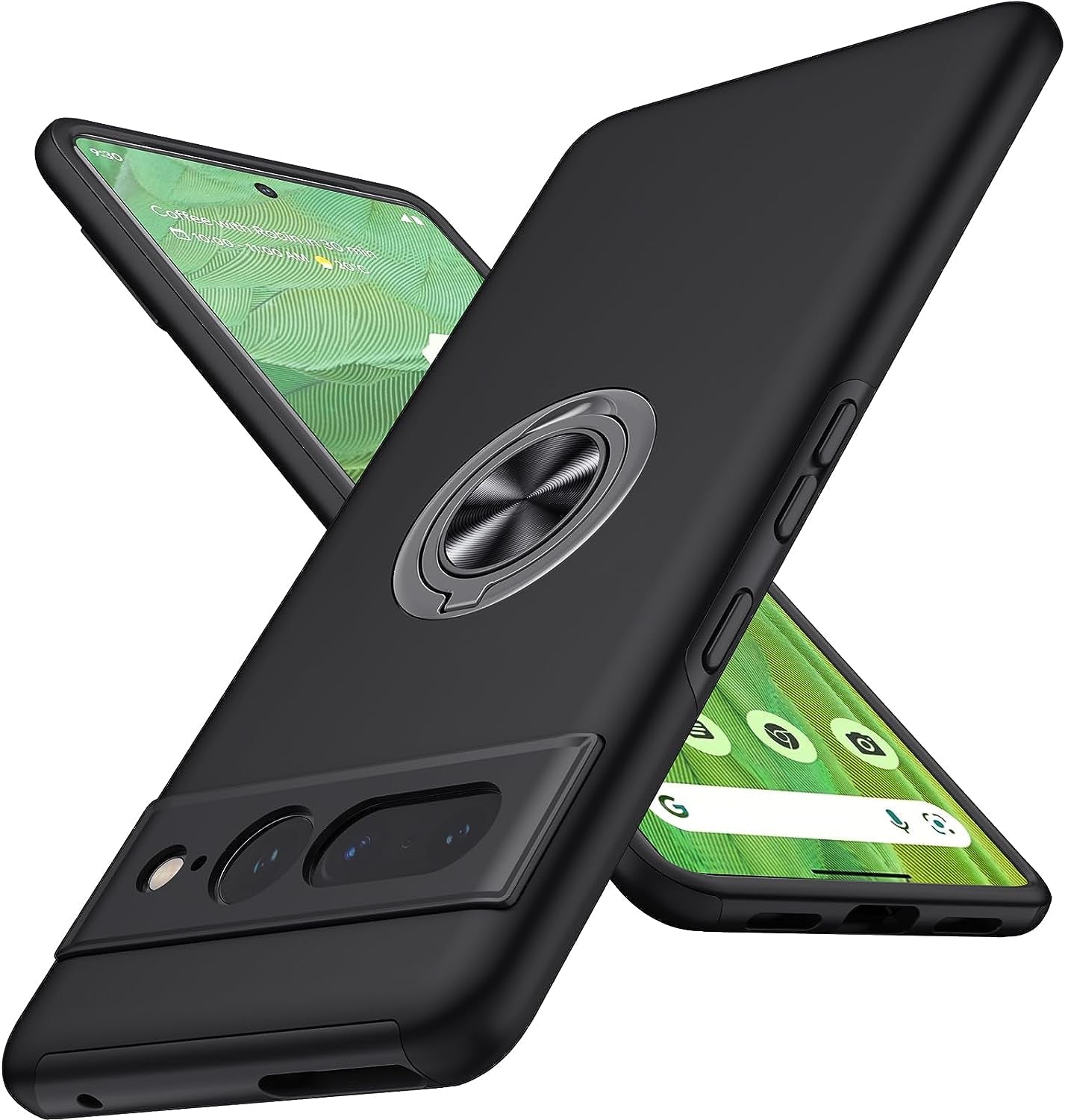 JAME for Google Pixel 7 Pro Case, Slim Fit Case for Pixel 7 Pro with Invisible Ring Kickstand, [Military Grade Drop Tested] Dual Layer Shockproof Protective Phone Case for Pixel 7 Pro 6.7", Green  JAME Black  
