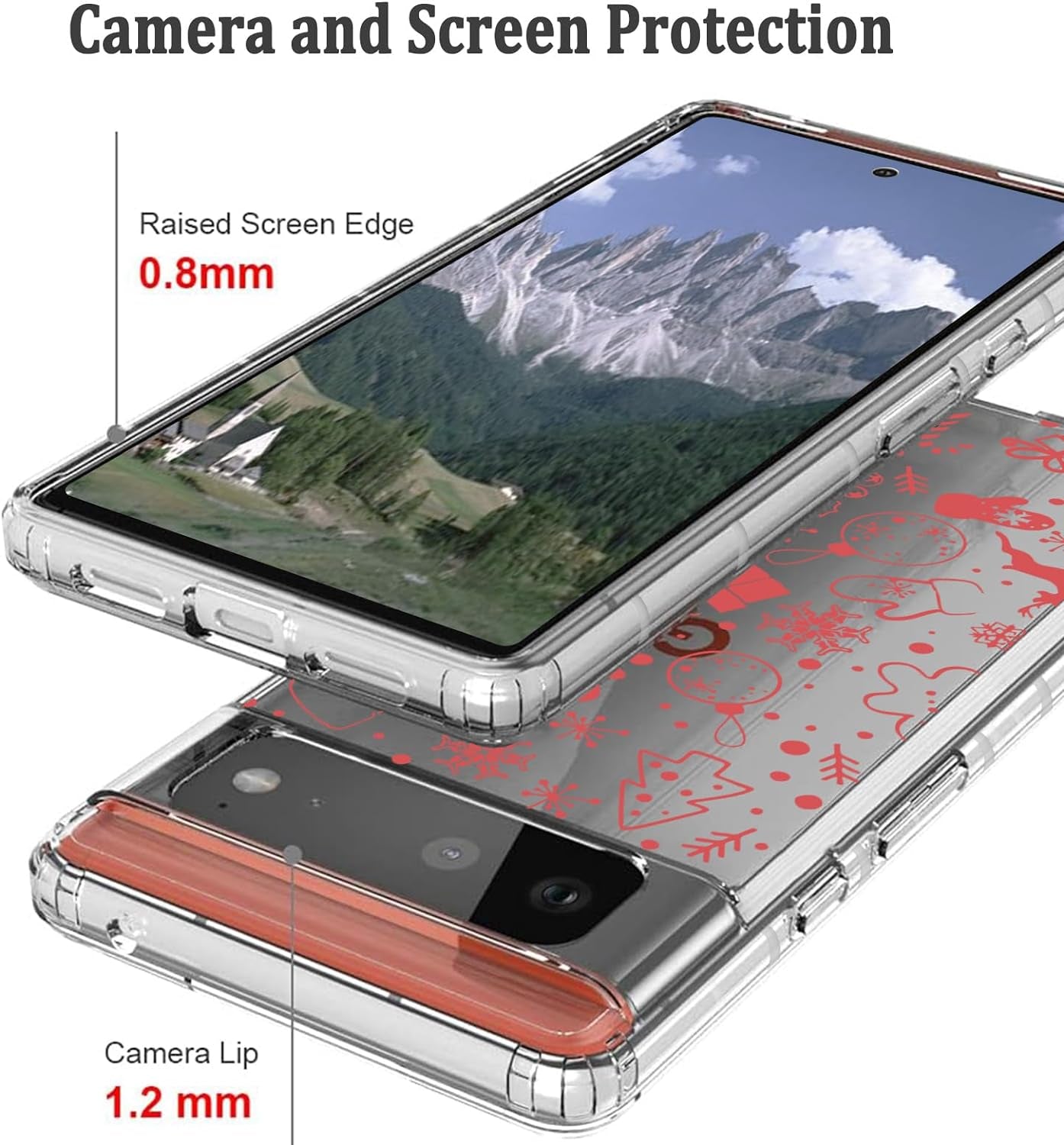 YCJACE Google Pixel 6 Pro Case Clear with Christmas Design Soft Flexible TPU Ultra-Thin Shockproof Anti-Scratch Bumper Protective Cover Case for Google Pixel 6 Pro-Christmas  YCJACE   