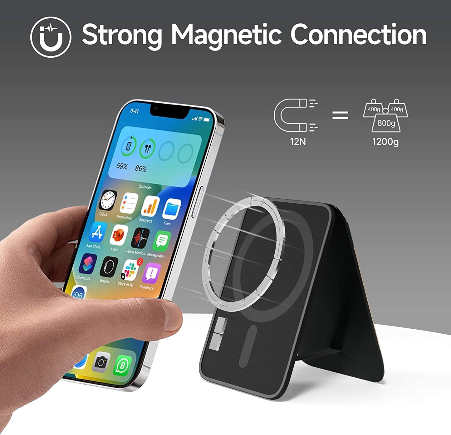 MAGKOTA Magsafe Wallet Stand Compatible with Iphone 14 Pro Max/14 Pro/14 Plus/14/Iphone 13 Pro Max/13 Pro/13/Iphone 12 Pro Max/12 Pro/12,Iphone Leather Wallet with Magnetic Stand, Max 3 Cards  MAGKOTA   