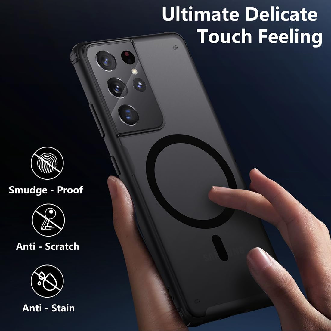 TIANNIUKE Magnetic Case for Samsung Galaxy S21 Ultra, Translucent Matte Anti-Fingerprint, Compatible with Magsafe, Slim Fit Shockproof Protective Phone Case for Galaxy S21 Ultra  TIANNIUKE   