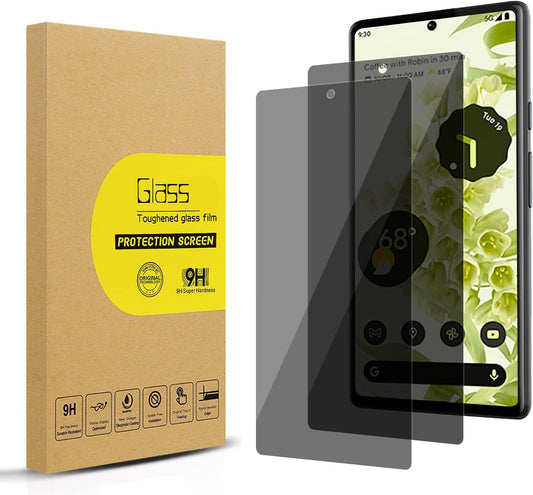 Lokyoo 2 Pack Privacy Screen Protector for Google Pixel 6 [Anti-Spy Tempered Glass], Ultra HD, Anti-Scratch, Bubble-Free, Easy Install 9H Protective Glass for Pixel 6  Lokyoo   
