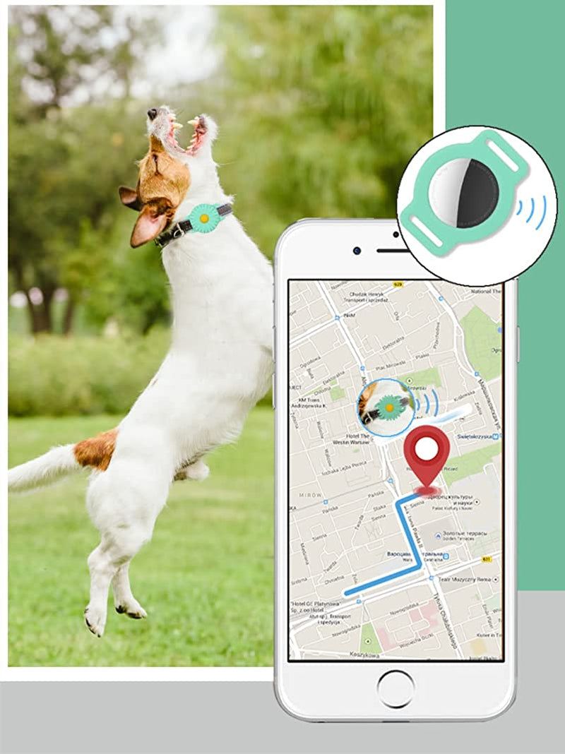 (2 Packs) Dog Collar Holder Compatible for Airtag,Protective Cases Covers Cat Collar Holder Silicone Waterproof  Doweiss   