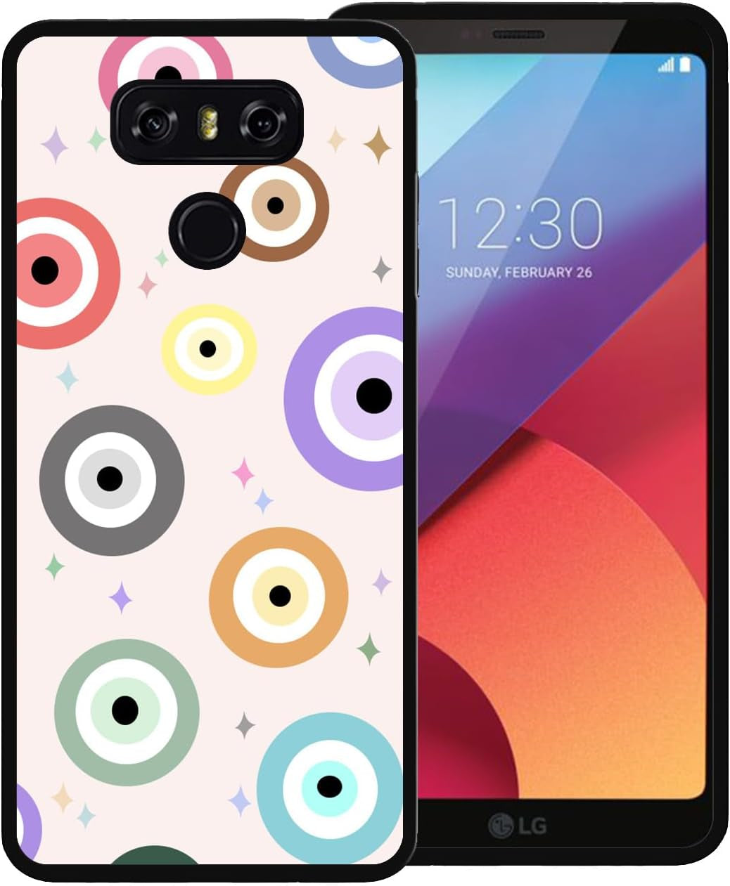 Zaztify Phone Case for LG G6/G6 Plus, Orange Evil Eye Turkish Demon Eyes Ojo Turco Naranja Cute Shockproof Protective Anti-Slip Thin Soft Cover Shell  zaztify Colorful Eye  