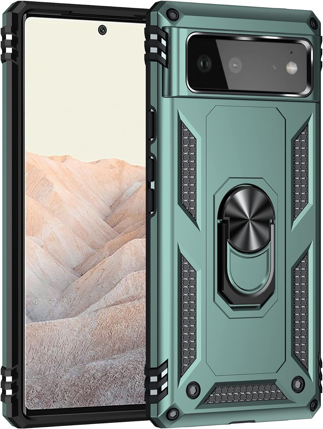 Korecase Designed for Google Pixel 6 Pro Case Heavy Duty Rugged Full Body Shockproof Scratch Proof Screen Protection Built-In 360 Ring Kickstand Military Hard Cover for Men Women Green  Korecase Green Google Pixel 6 