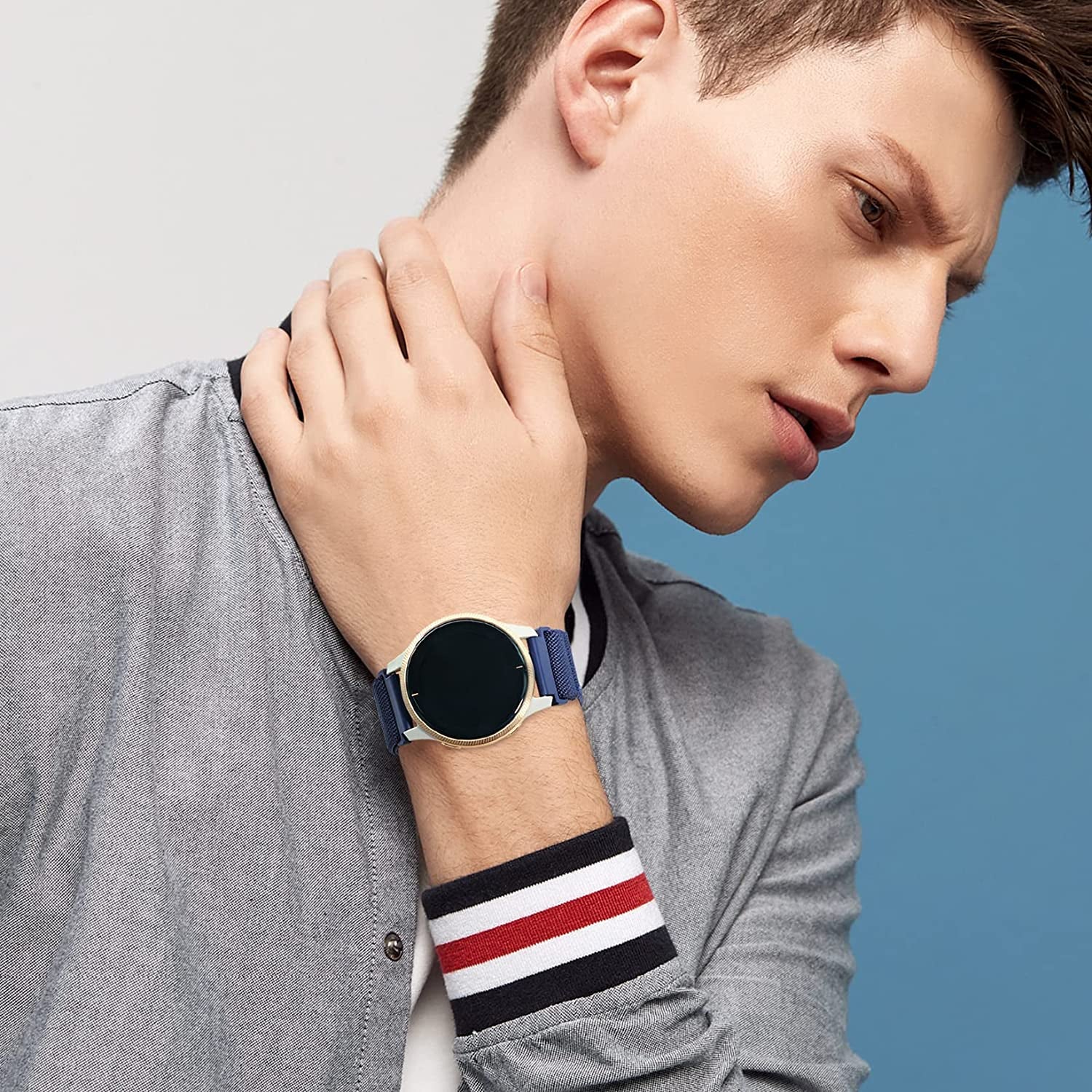 Oanux Stretchy Bands Compatible with Garmin Forerunner 245/245 Music/Venu/Vivoactive 3/Venu Sq/Vivoactive 3 Music/Vivomove Hr/Forerunner 645/645 Music/Venu 2 Plus(5 Pack)  Oanux   