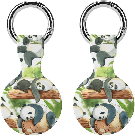 Lazy Panda Silicone Case Cover for Airtag with Loop Key Ring Protective Holder Keychain Accessories  MHXYZHW   